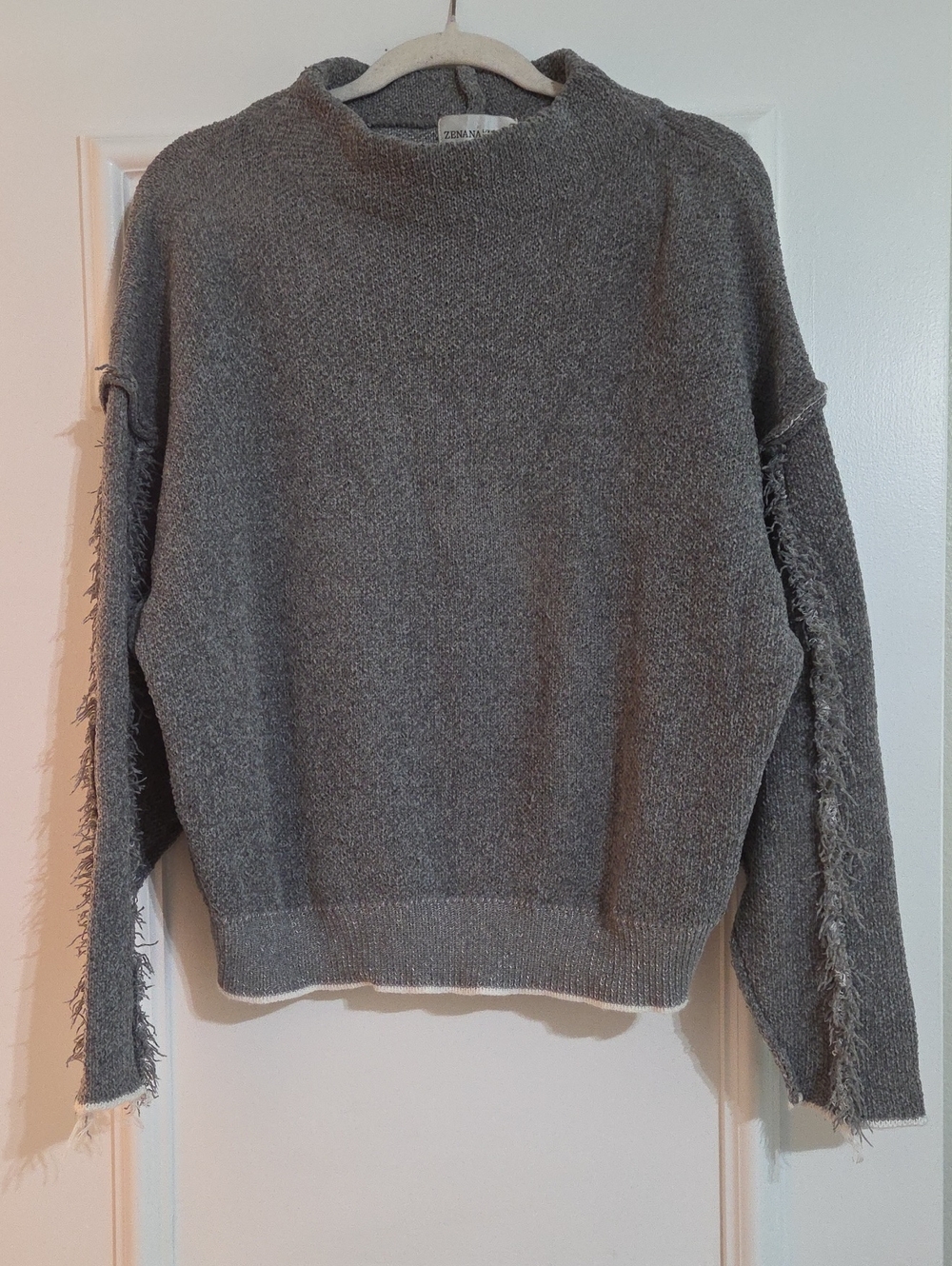 Zenana Gray Mock Neck Sweater Women's L/XL